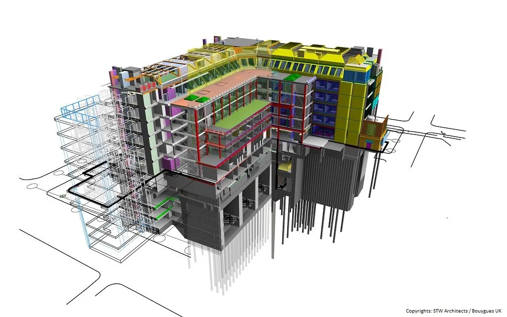 BIM modeling software on screen
