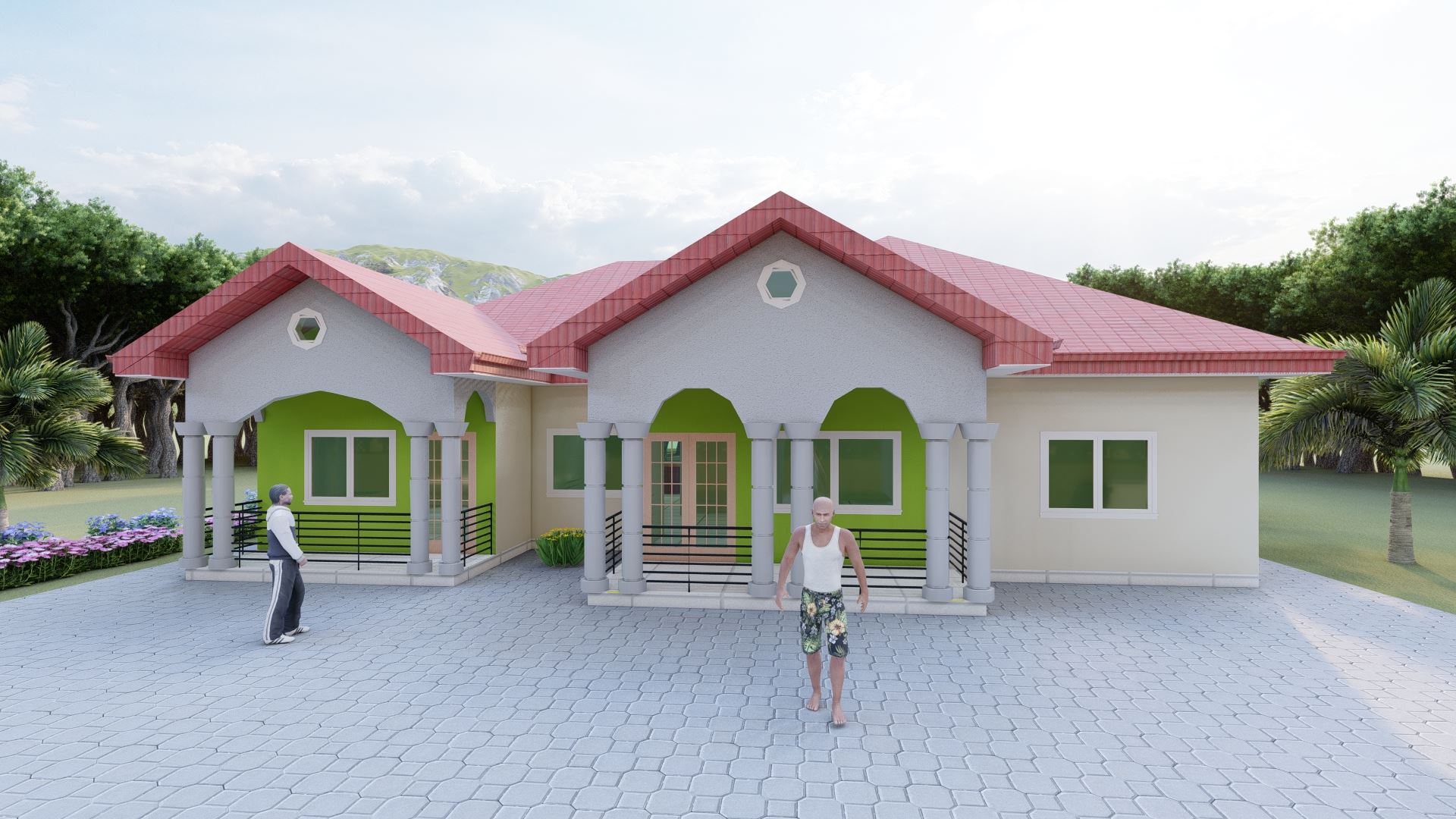 2 Apartments Bungalow Design